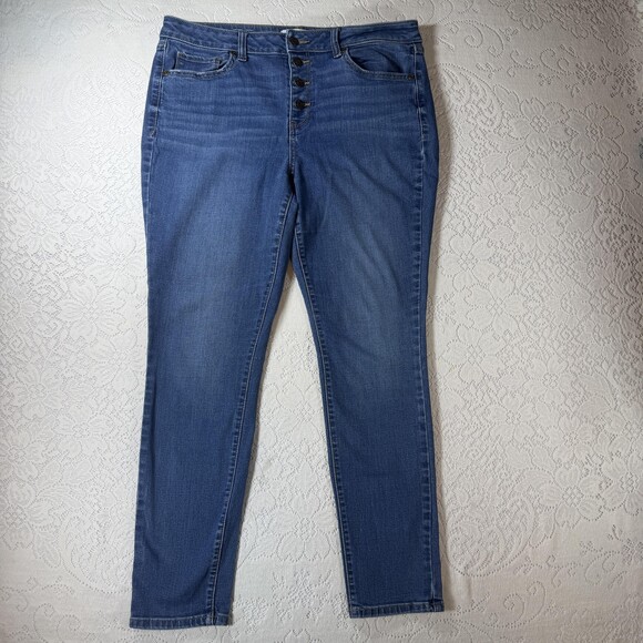 SONOMA Goods For Life Denim - SONOMA Goods For Life Jeans Womens 12 Blue High Rise Skinny Button Fly Stretch